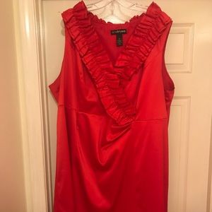 Lane Bryant Red satin like party dress